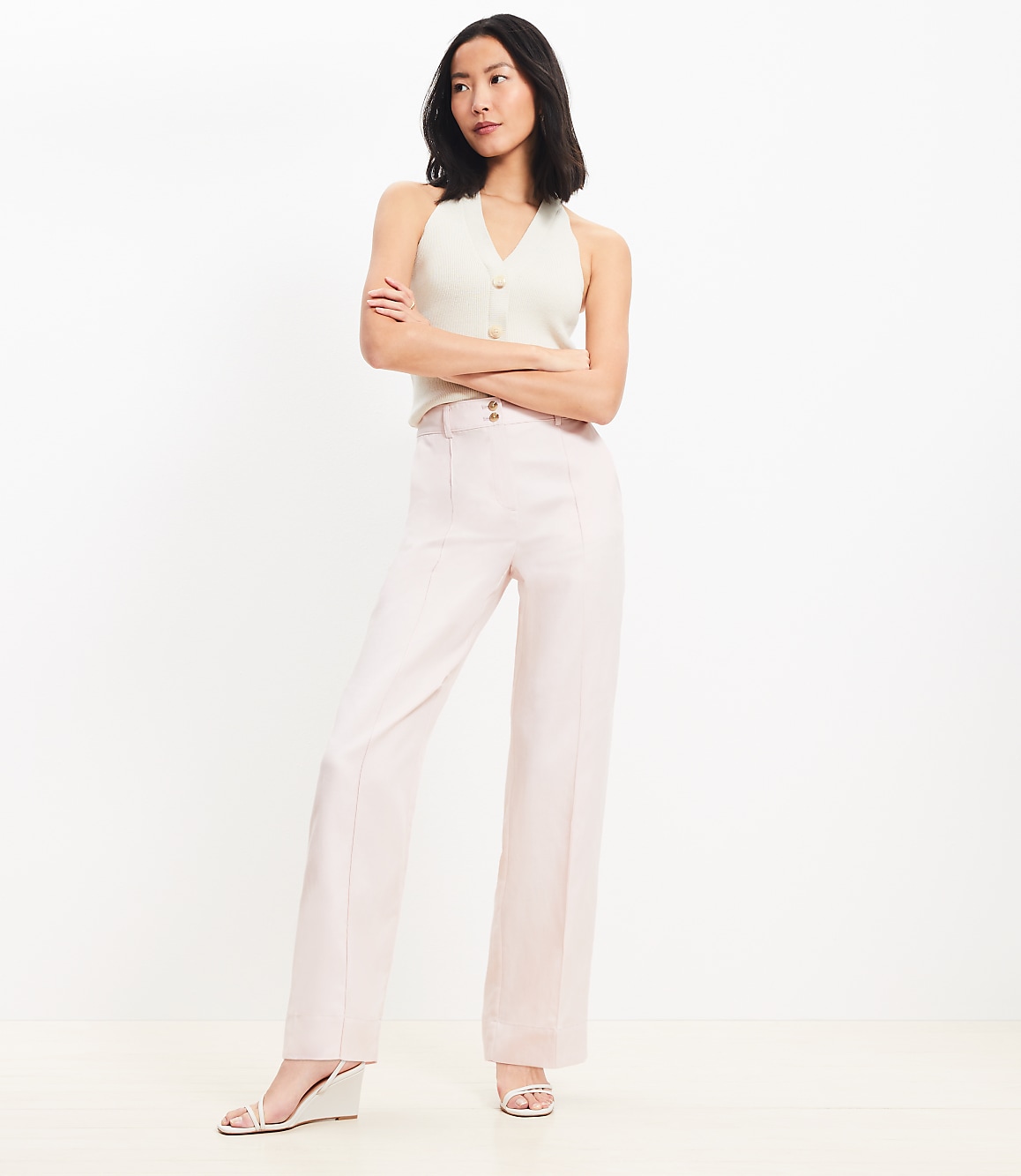 Double Button Stovepipe Pants