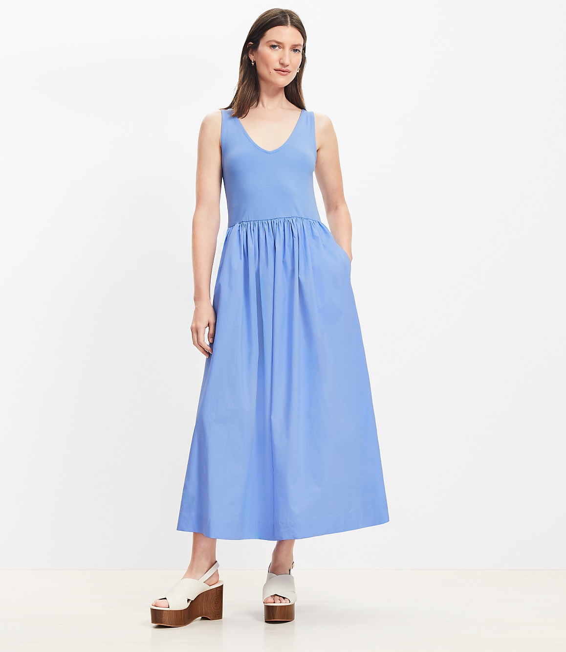 periwinkle midi dress Sculpted Sleeve Midi Dress in Periwinkle – PILLAR