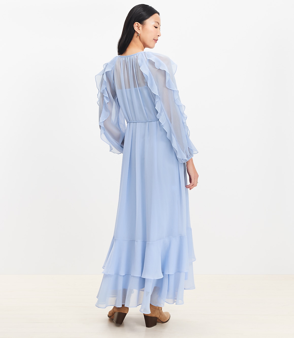 Chiffon Ruffle Maxi Dress