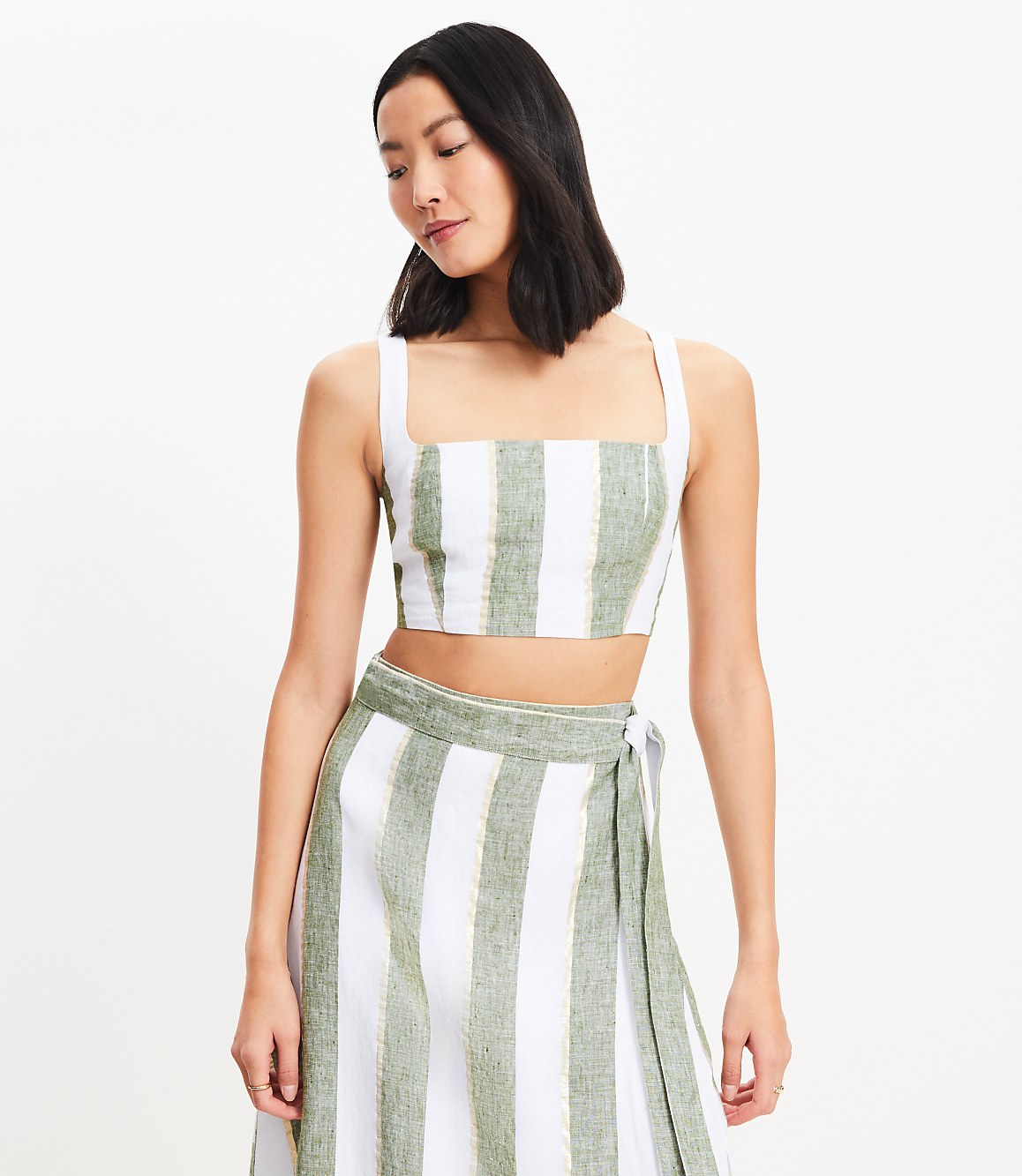 LOFT Beach Striped Linen Square Neck Bralette