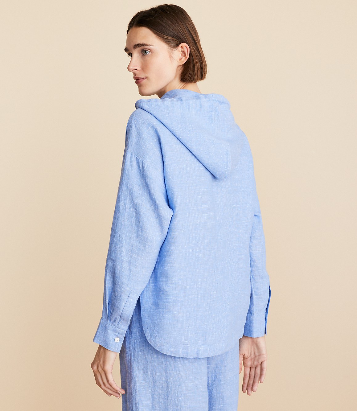 Lou & Grey Crosshatch Linen Tunic Hoodie