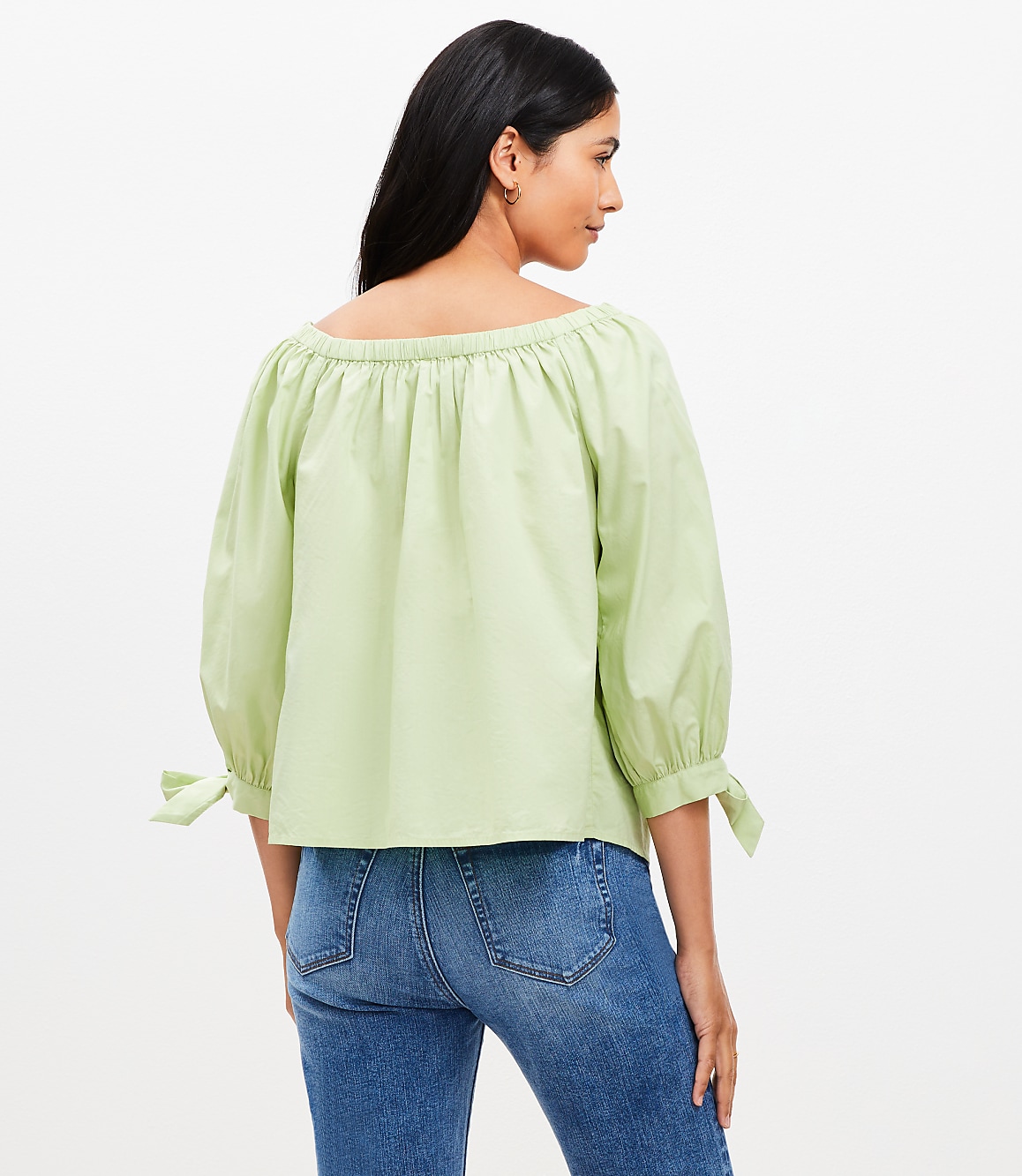 Tie Cuff Off The Shoulder Top