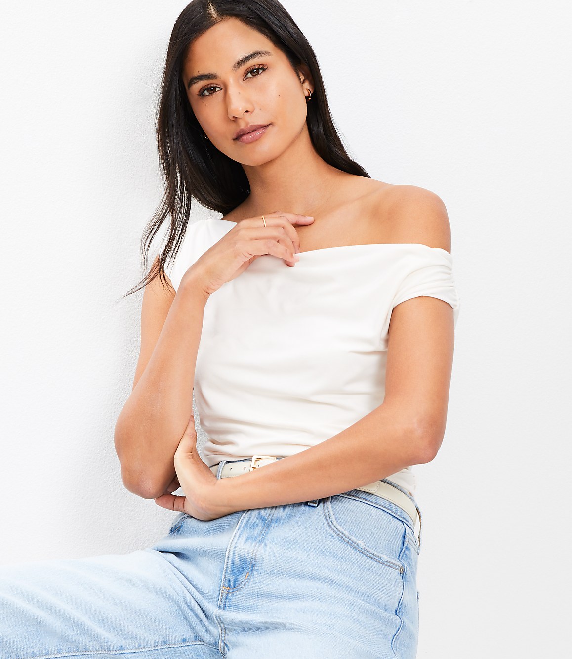 Ruched One Shoulder Top