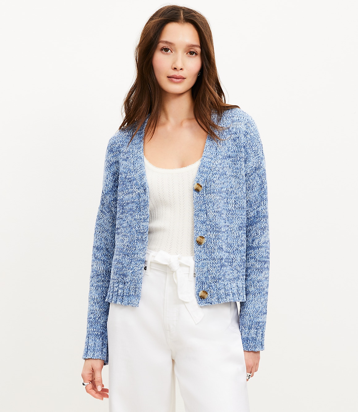 Marled Easy V-Neck Cardigan