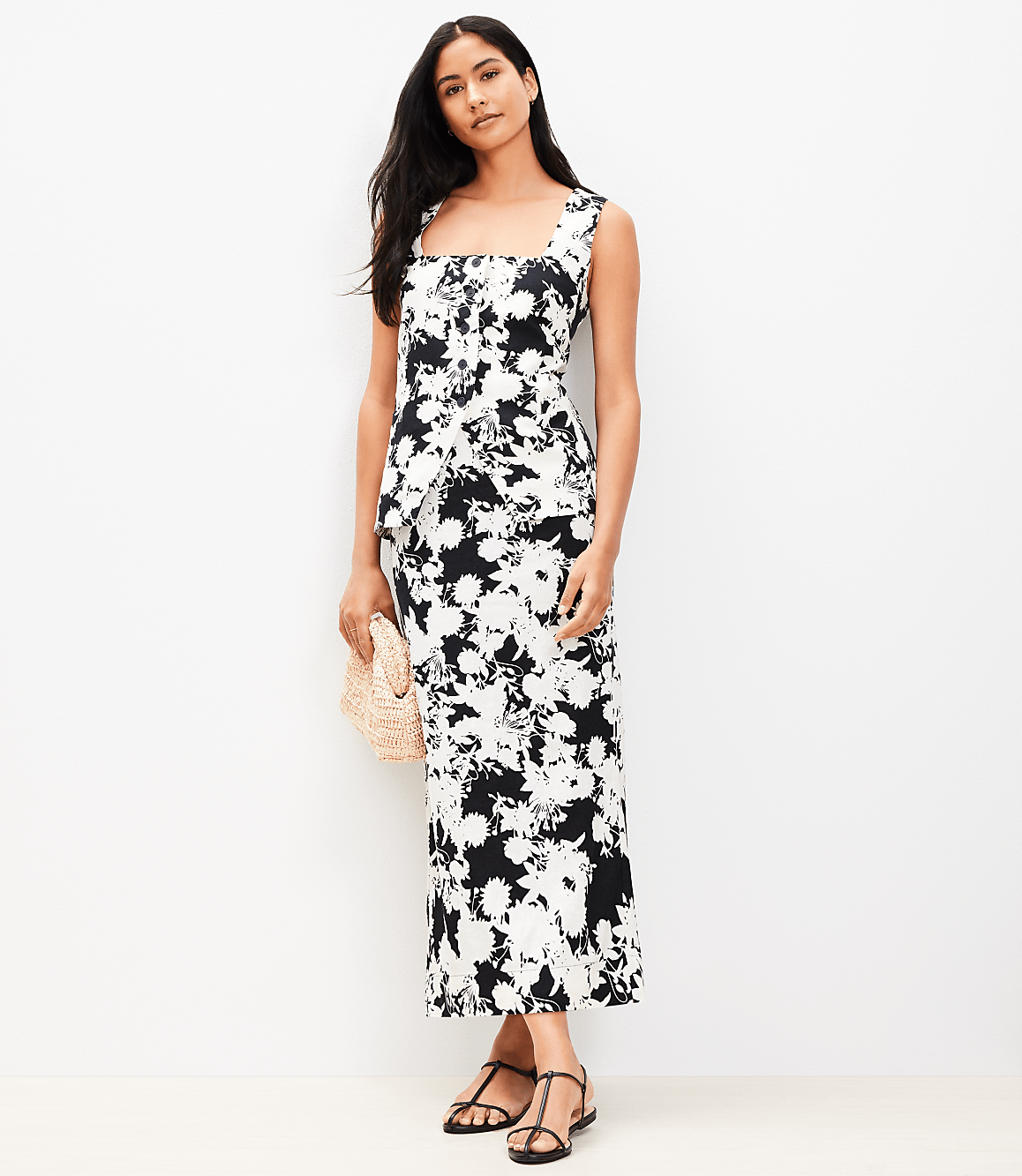 Garden Linen Blend Square Neck Vest Top
