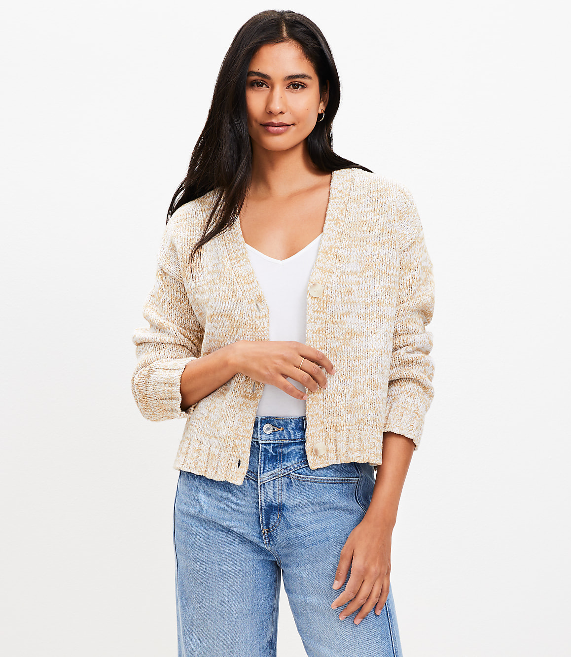 Marled Easy V-Neck Cardigan