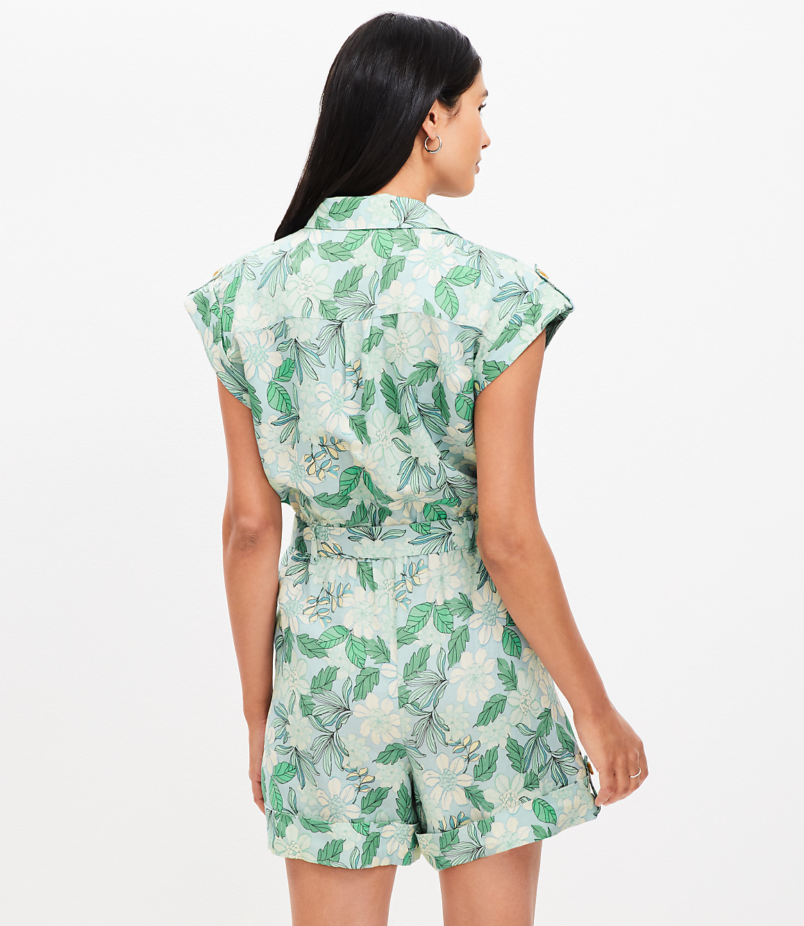 Gardenia Linen Blend Tie Waist Romper