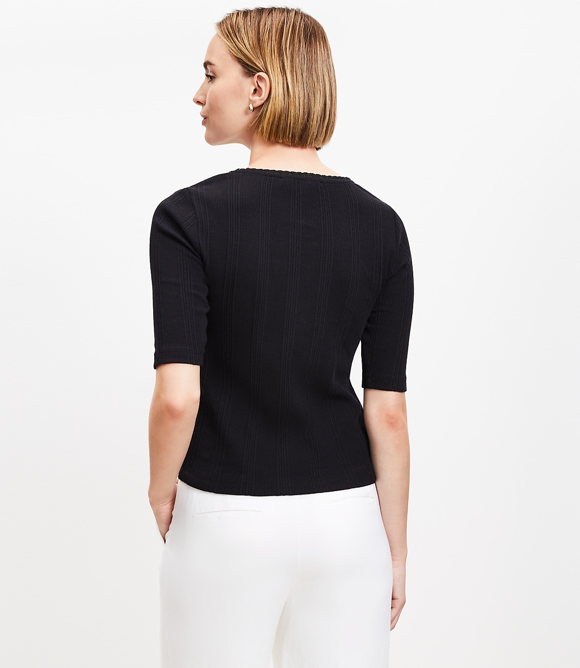 Petite Pointelle Pocket Cardigan Top