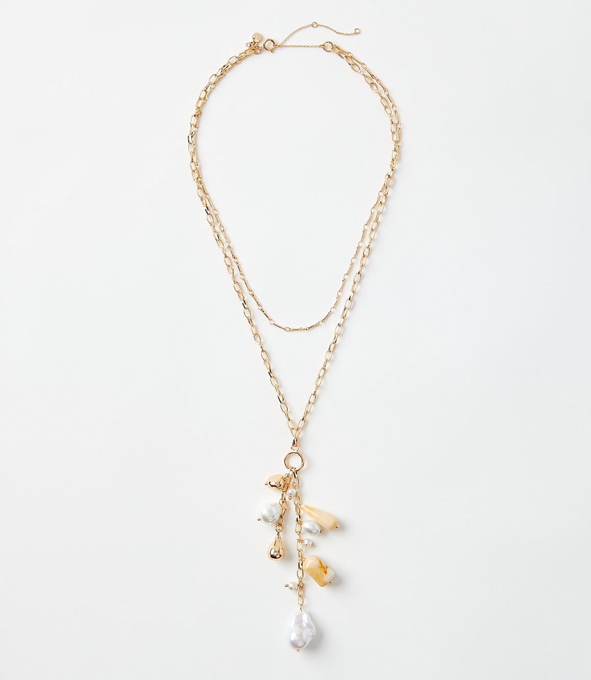 Pearlized Cluster Charm Necklace