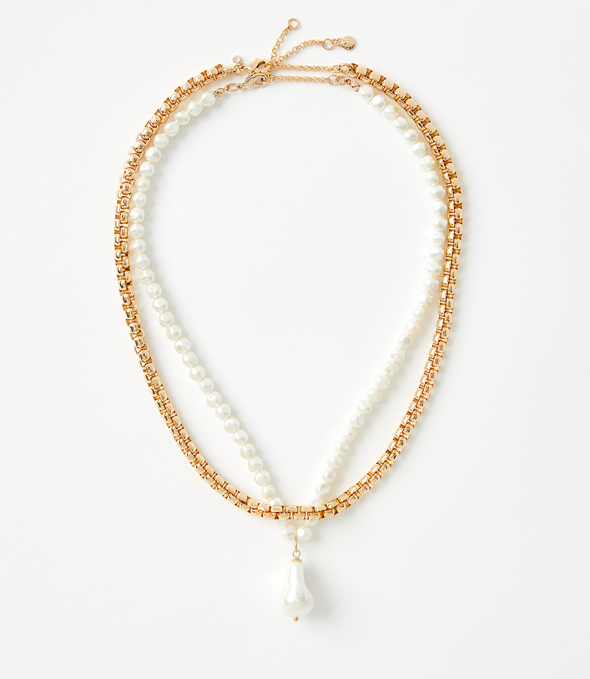 Pearlized Chunky Chain Link Necklace Set