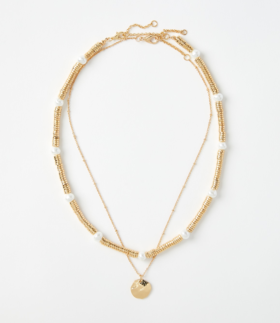 Pearlized Spliced Layered Necklace Set