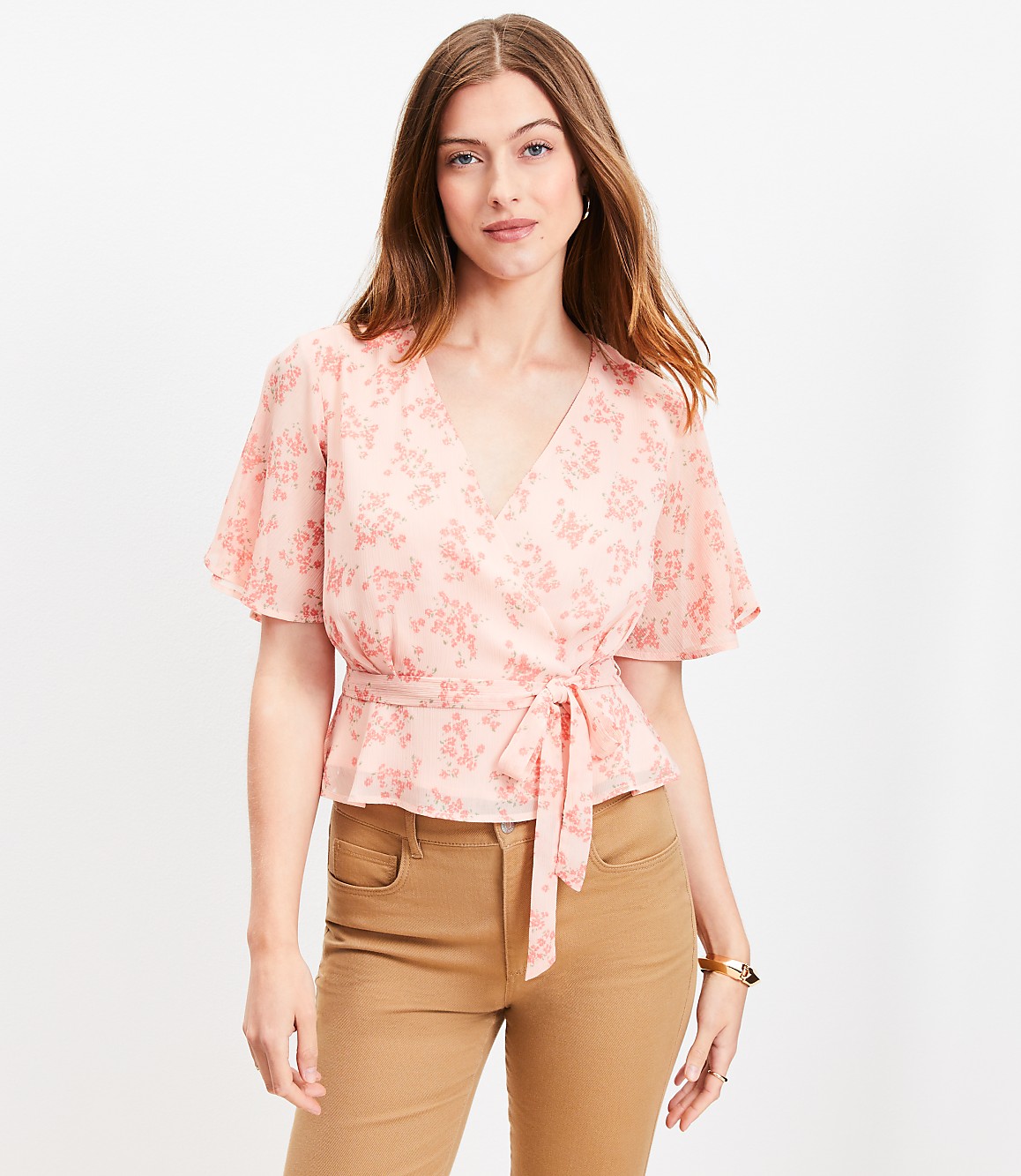 Petite Meadow Peplum Wrap Top