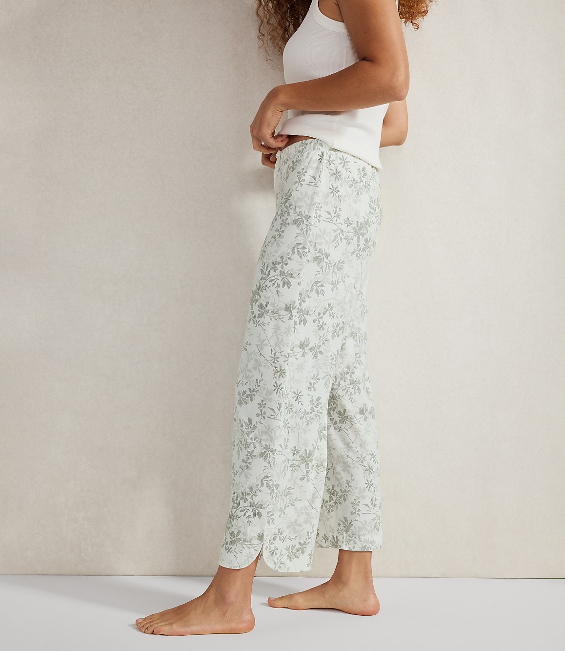 Haven Well Within Organic Cotton Jersey Botanical Green Curved Hem Pants