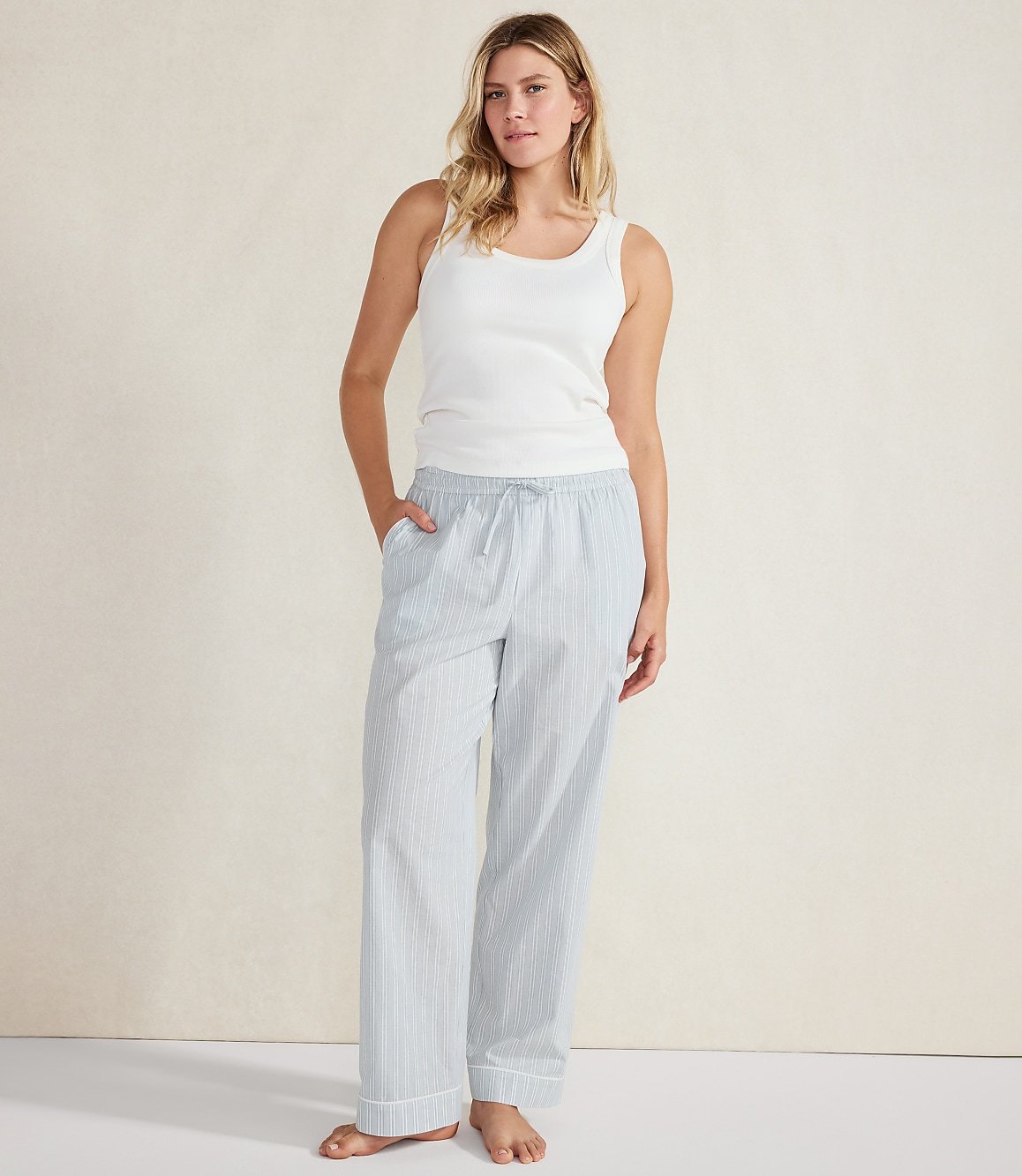 Haven Well Within Organic Cotton Poplin Striped Pajama Pants
