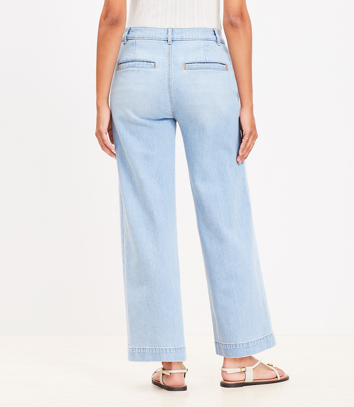 Curvy Palmer Wide Leg Crop Jeans in Light Vintage Indigo Wash