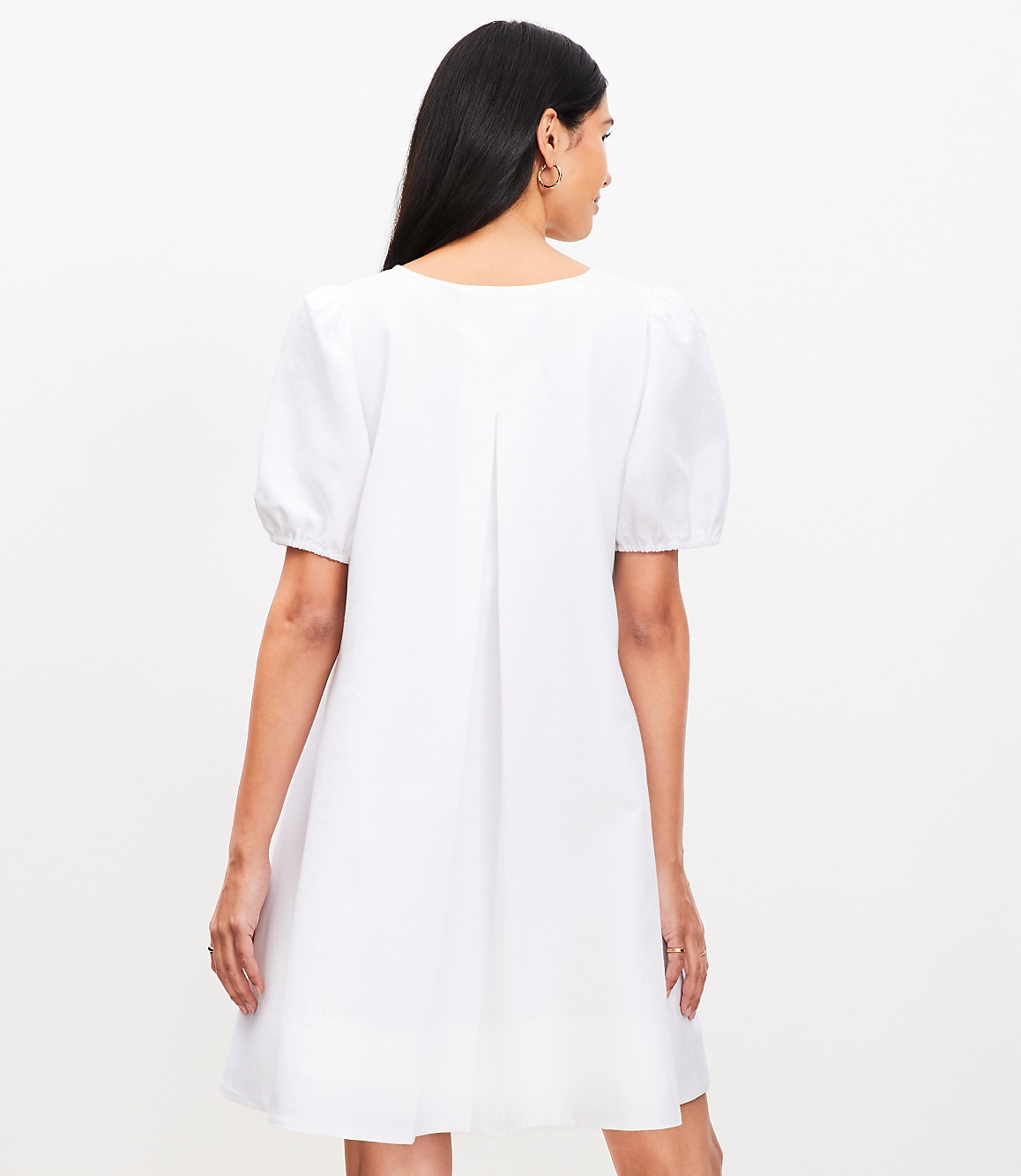 Petite Seamed Linen Cotton Mini Dress