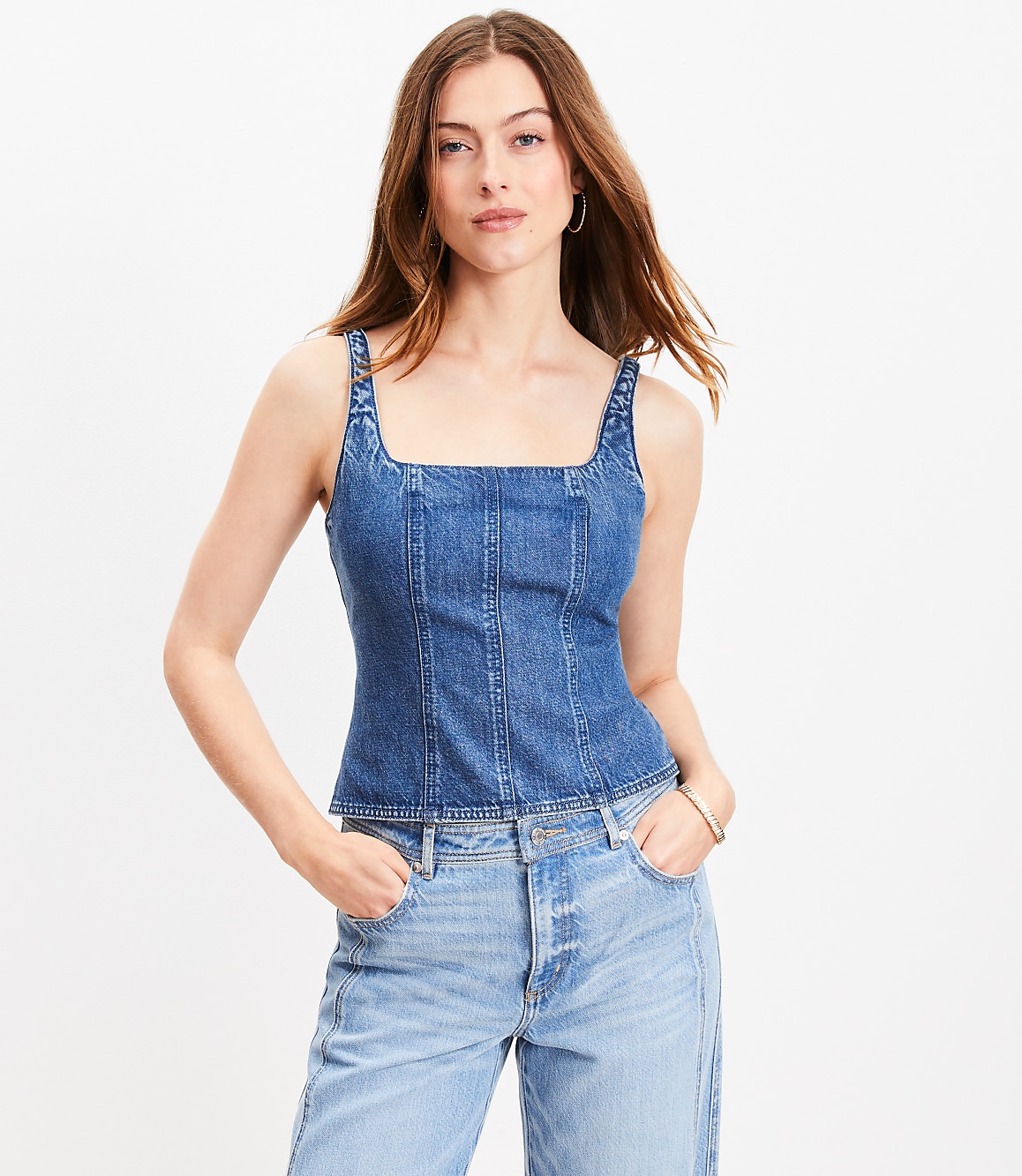 Denim Bustier Top