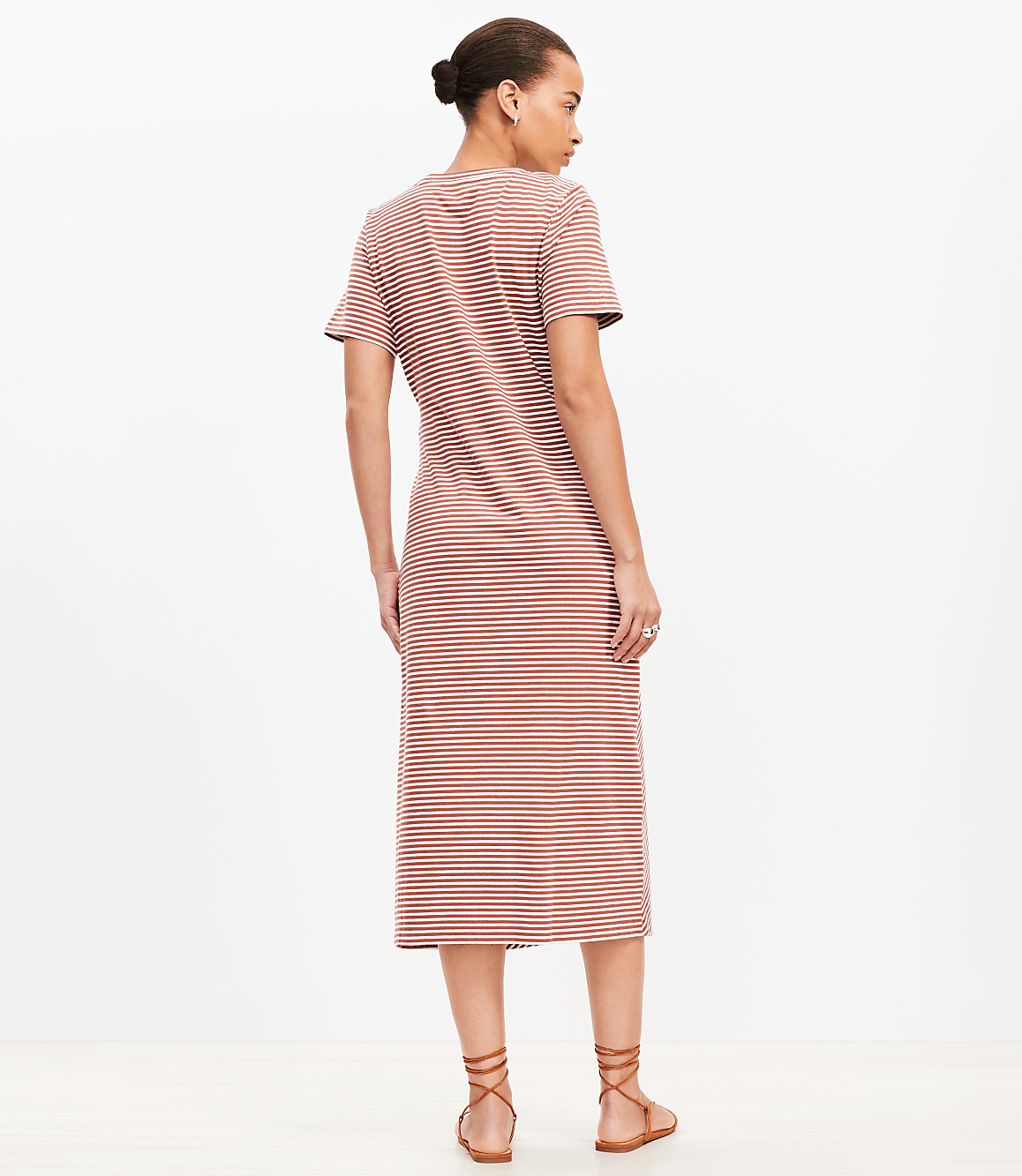 Striped Twist Midi Dress
