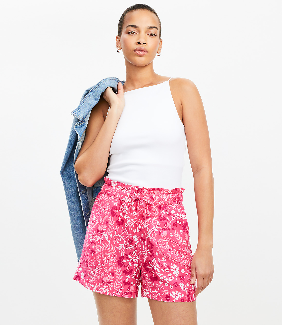 Paisley Breezy Shorts in Linen Blend