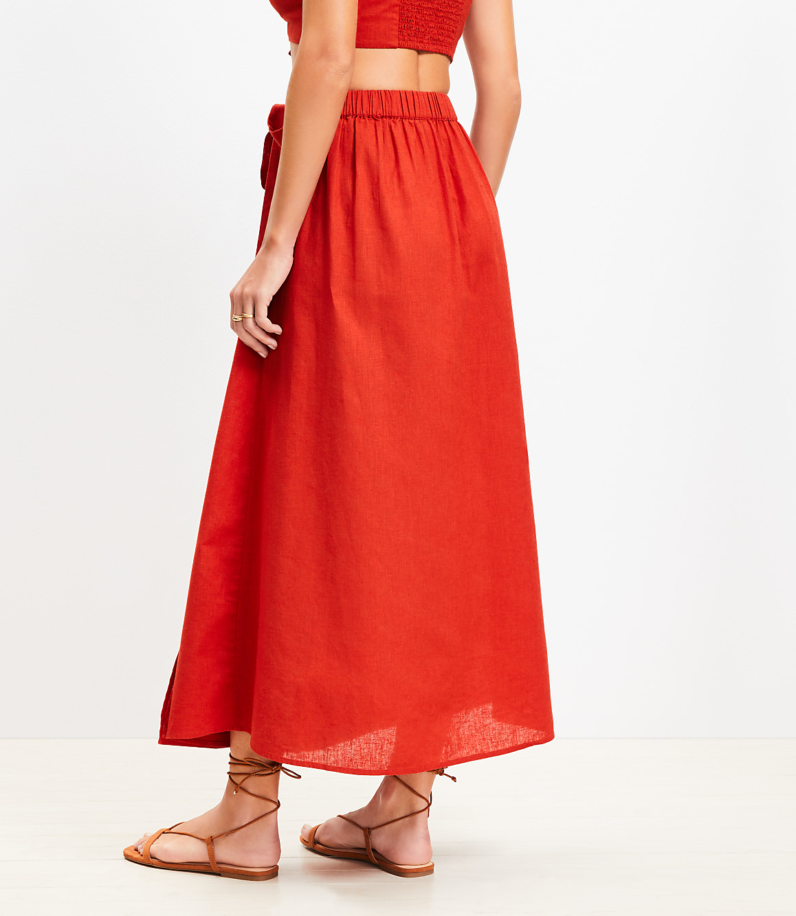 LOFT Beach Linen Cotton Maxi Wrap Skirt