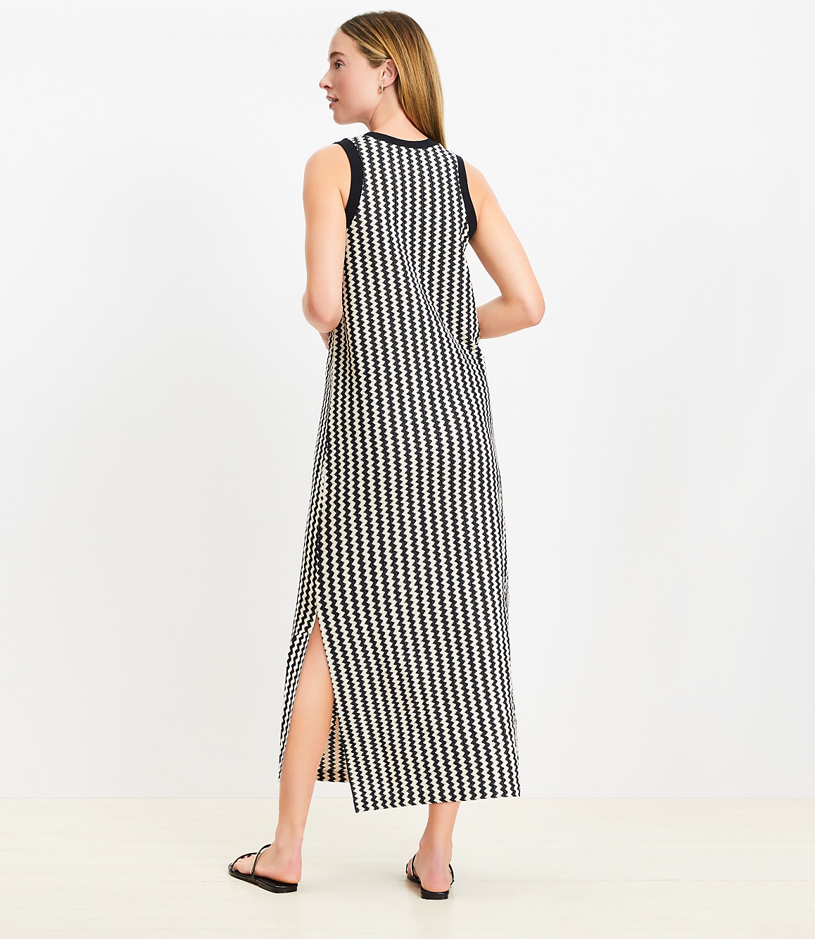 LOFT Beach Zig Zag Crochet Midi Dress