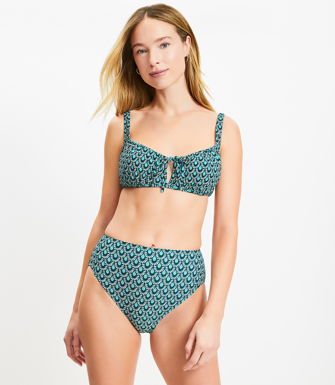 LOFT Beach Geo High Waist Bikini Bottom