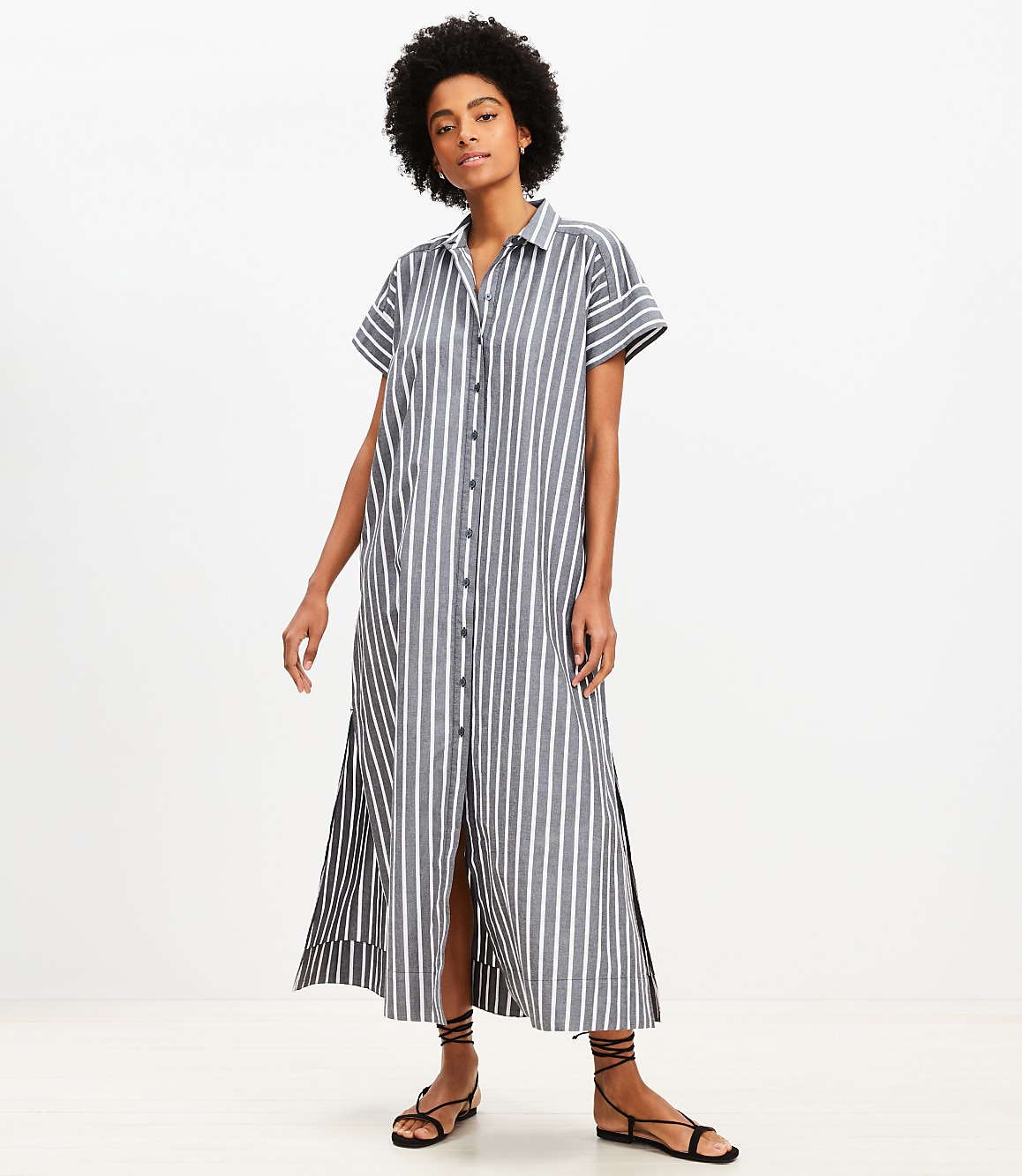 Striped Maxi Pocket Shirtdress