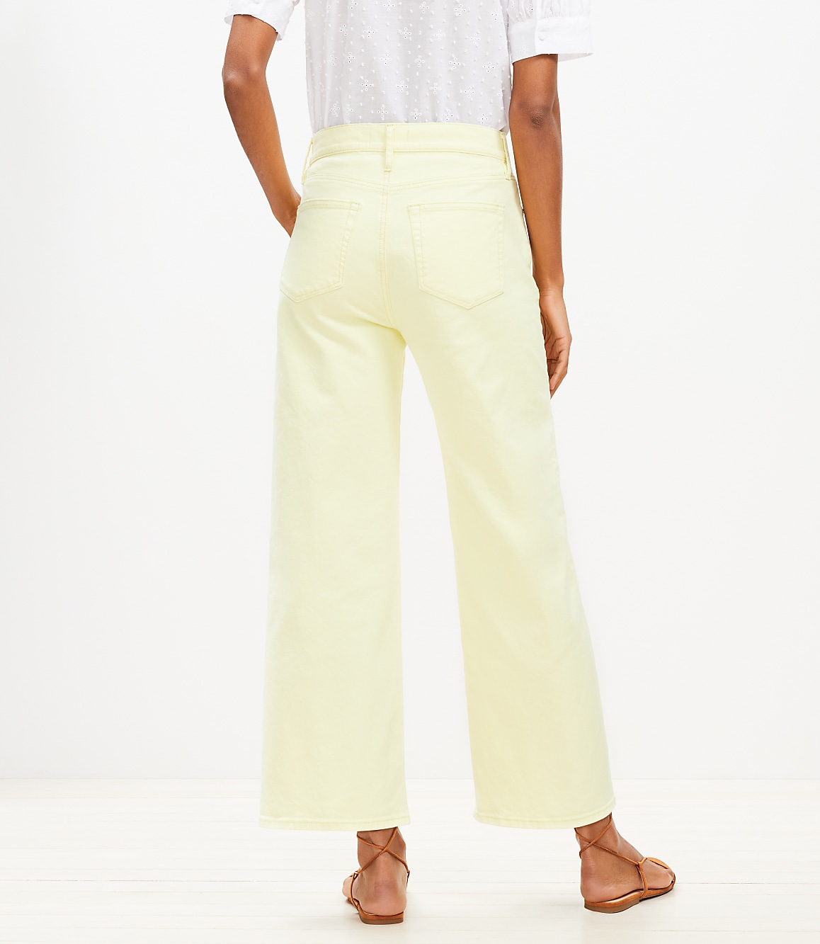 Petite High Rise Wide Leg Crop Jeans in Tender Yellow