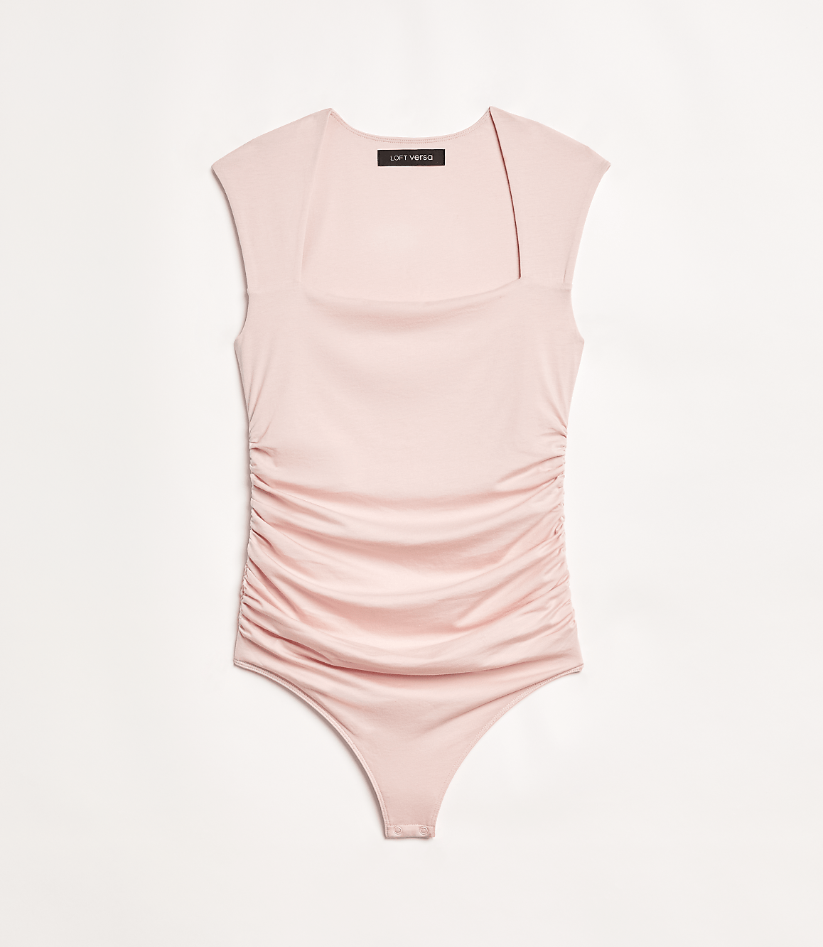 Petite LOFT Versa 360 Knit Ruched Square Neck Bodysuit