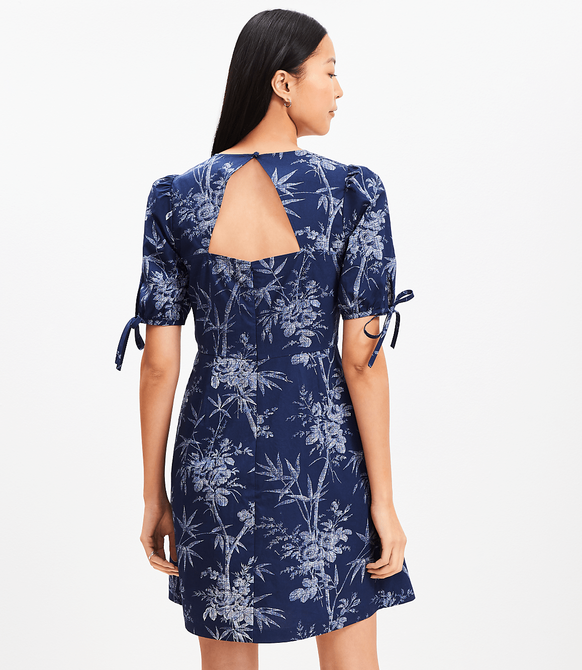 Palm Cutout Back Tie Cuff Mini Dress