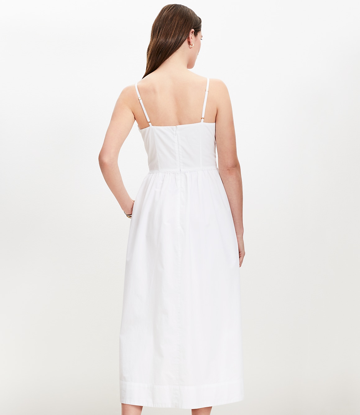 Petite Tie Poplin Midi Pocket Dress