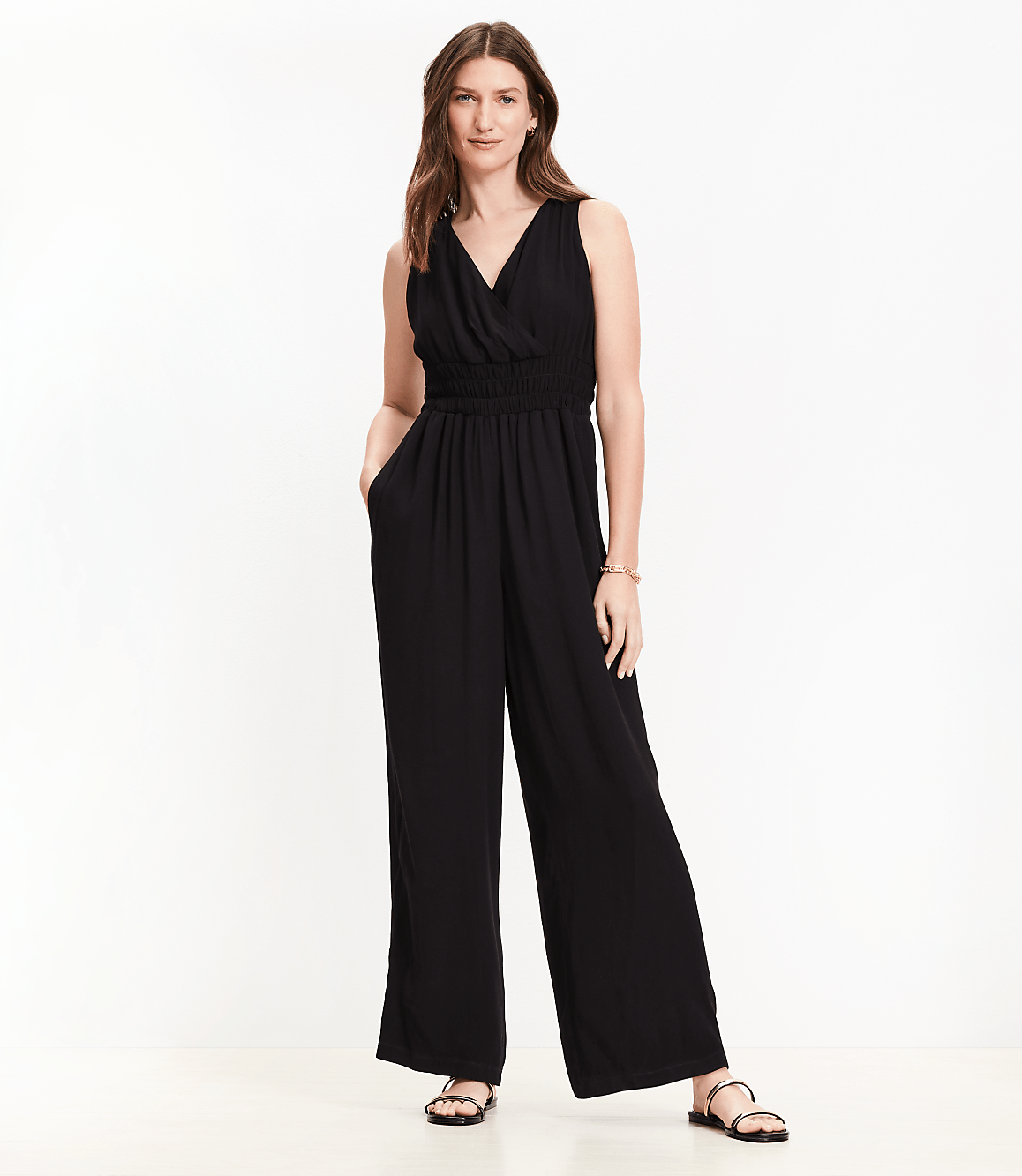 Smocked Crisscross Back Jumpsuit