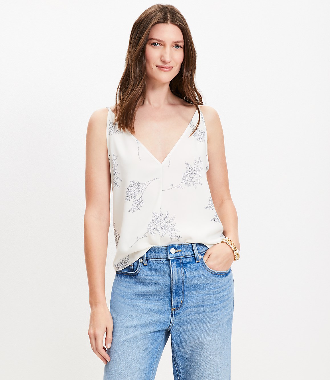 Leafed Double V Cami
