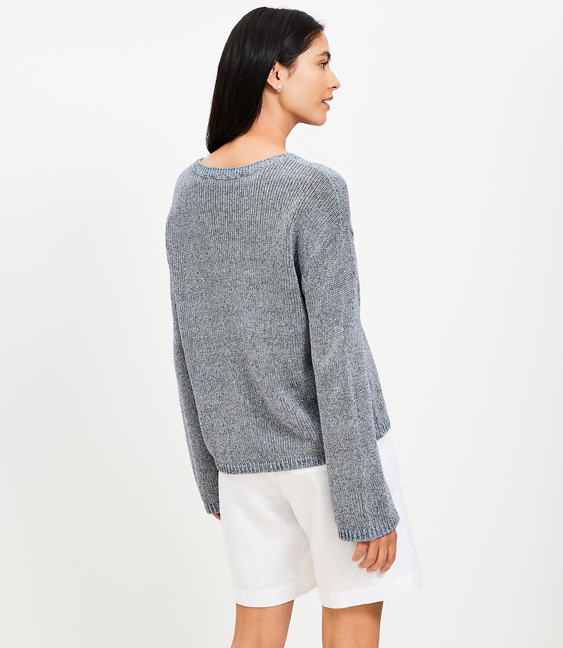 Scalloped Pointelle Flare Sleeve Sweater