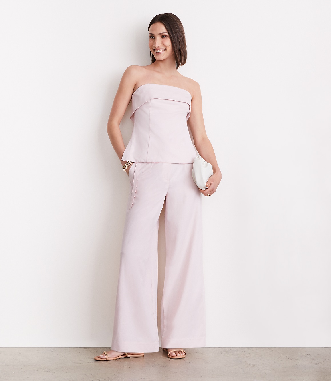 Petite LOFT Versa Pure Spun Foldover Strapless Top