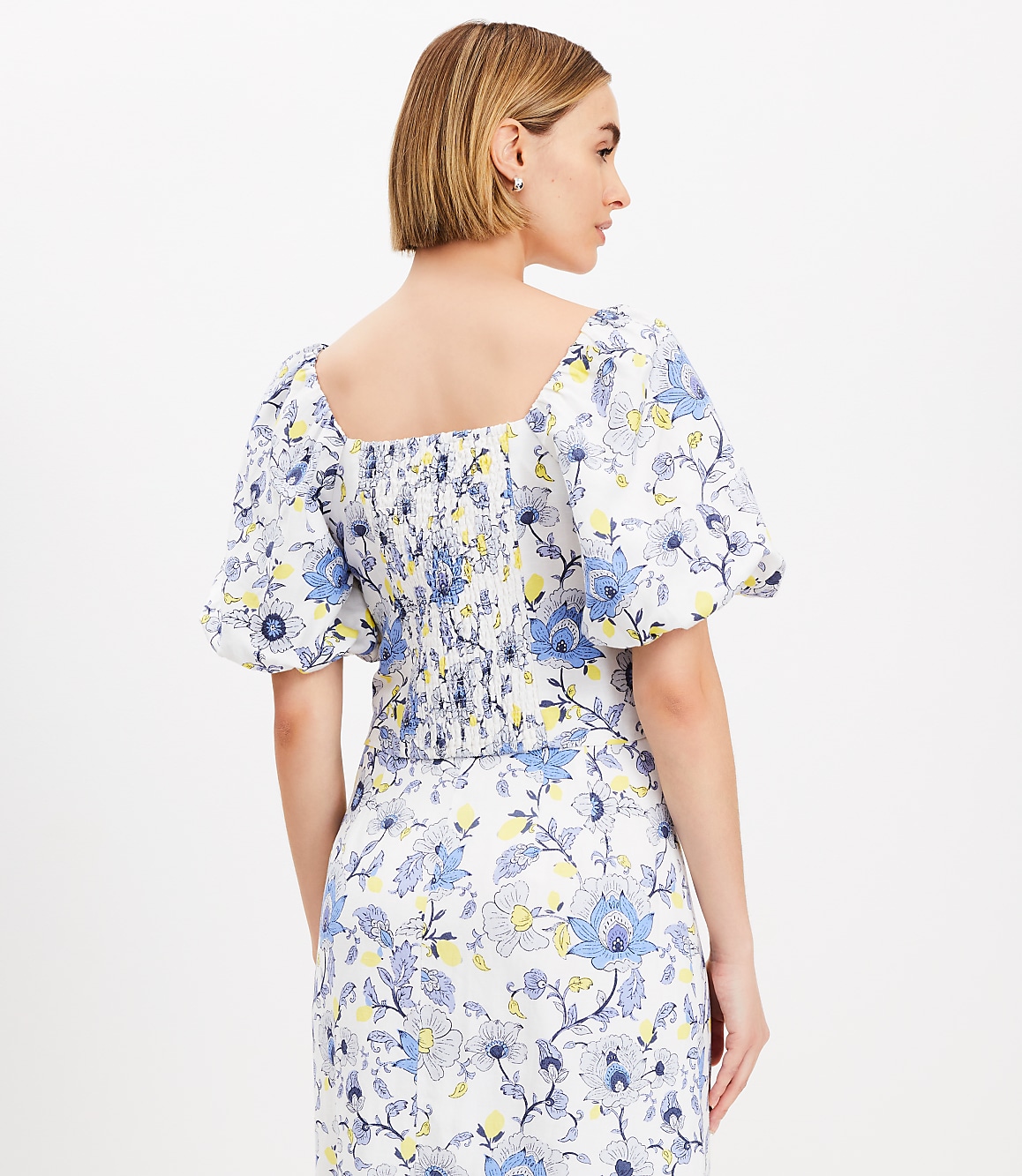 Garden Linen Blend Bubble Sleeve Top