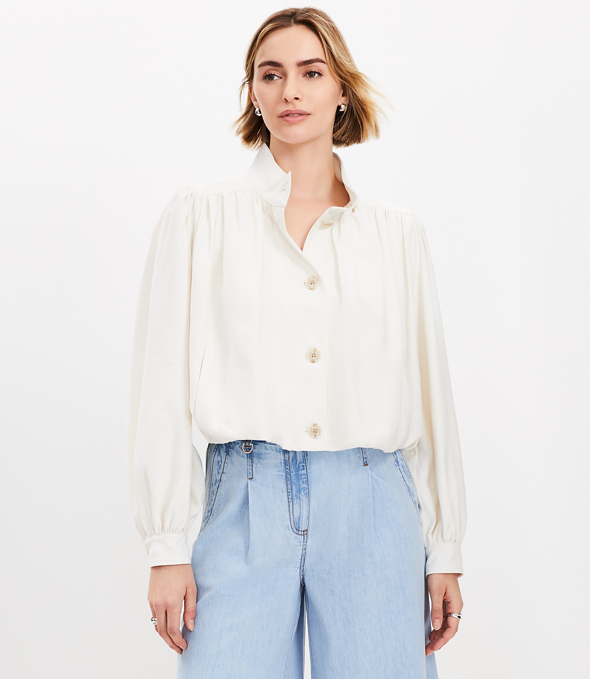 Gathered Swing Jacket