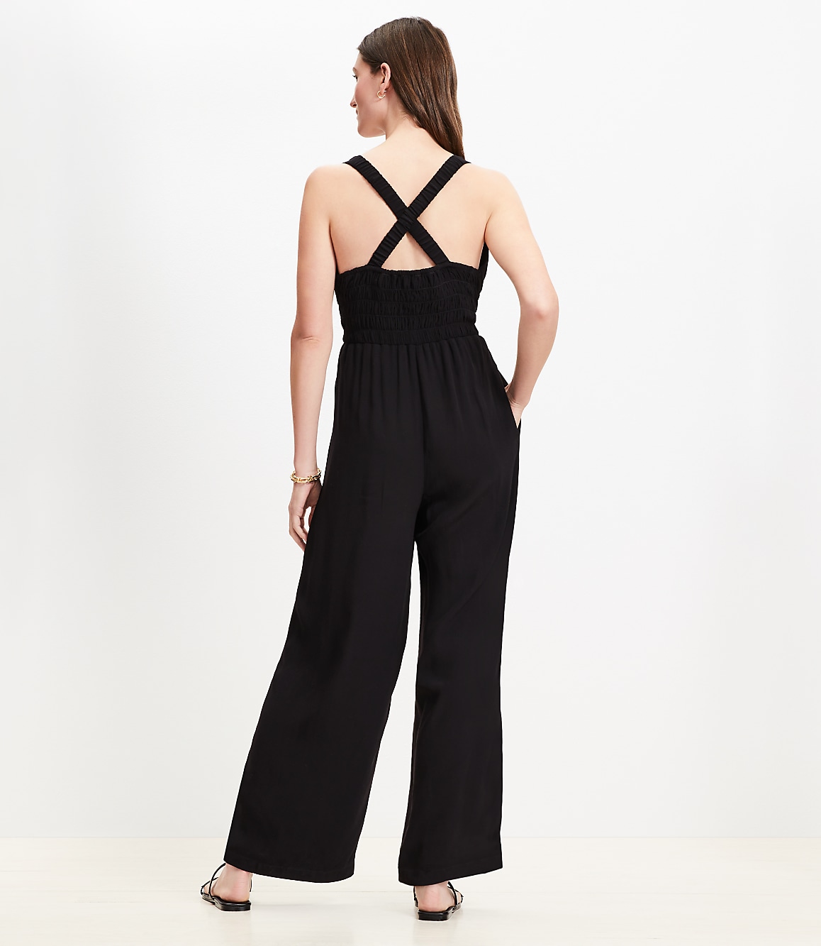 Smocked Crisscross Back Jumpsuit