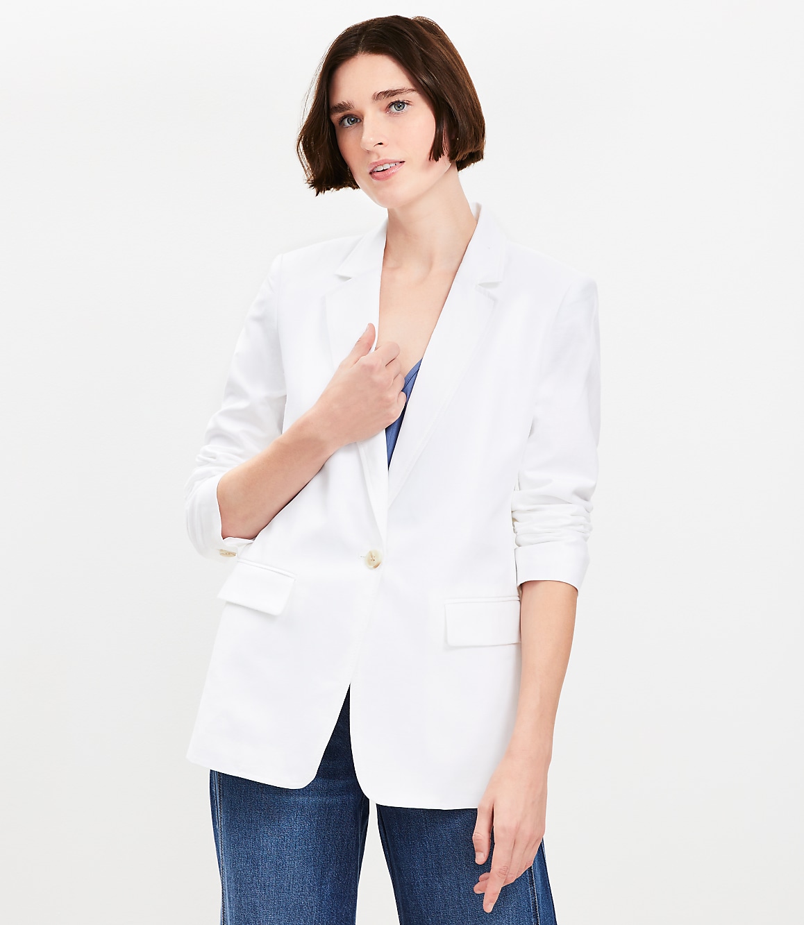 Petite Oversized Linen Cotton Modern Blazer