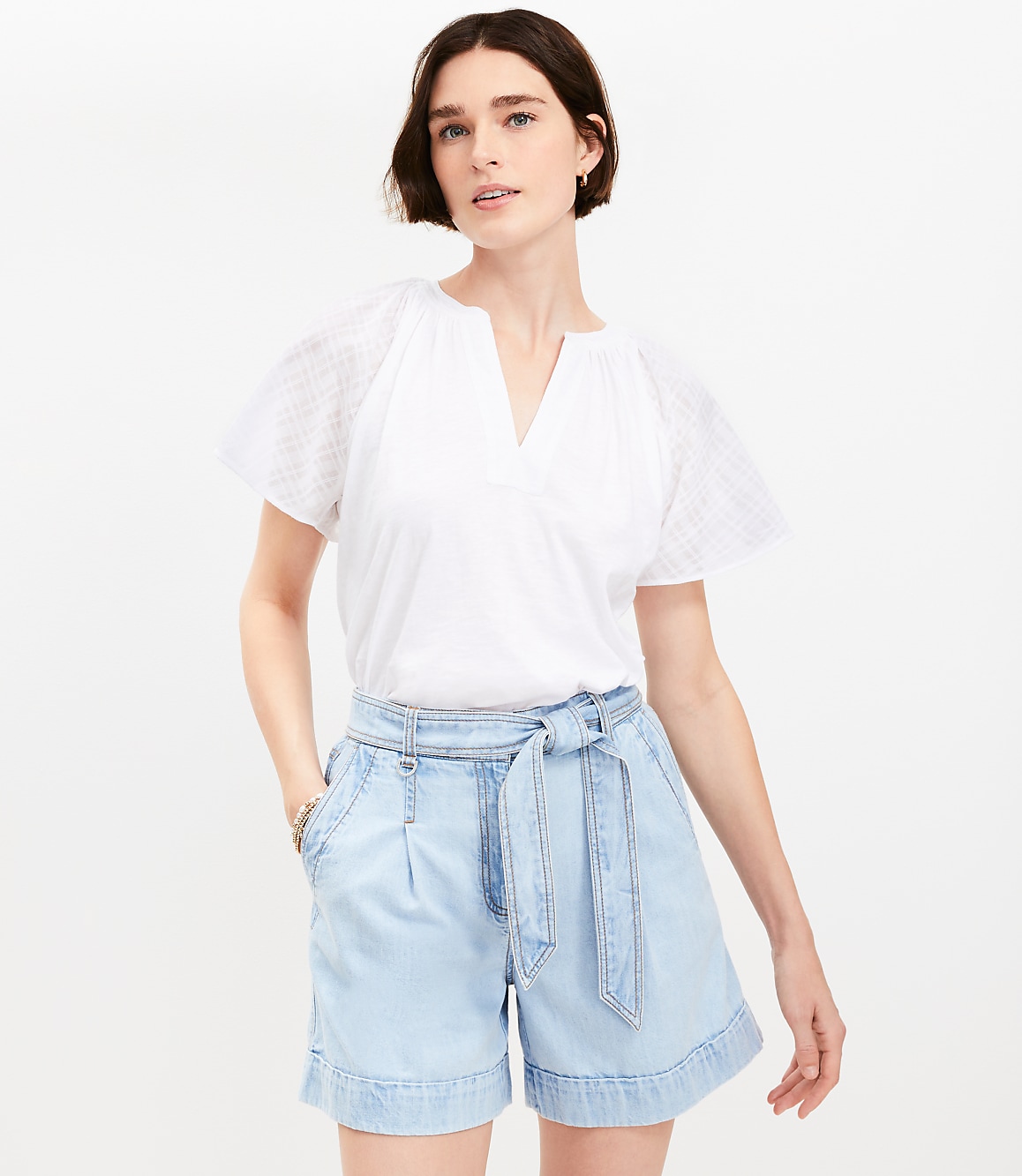 Mixed Media Flutter Top