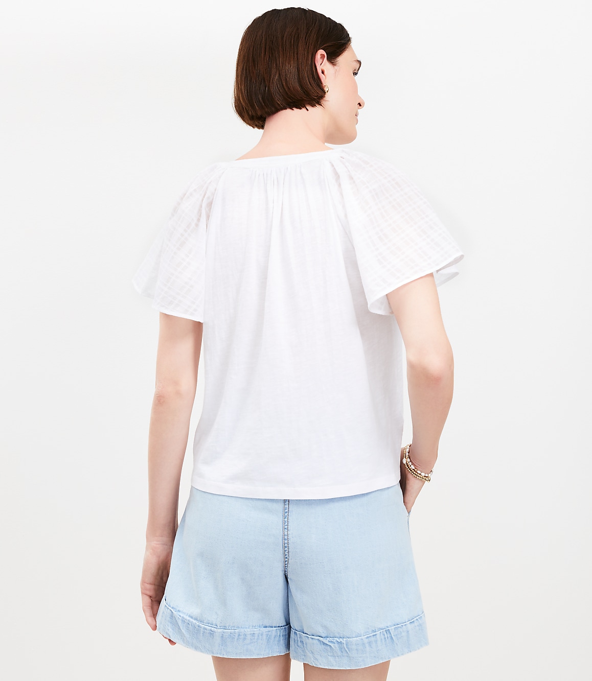 Mixed Media Flutter Top