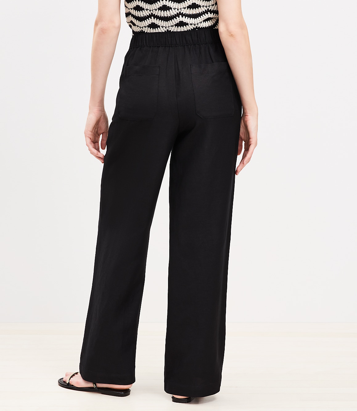 Pull On Straight Pants in Linen Blend