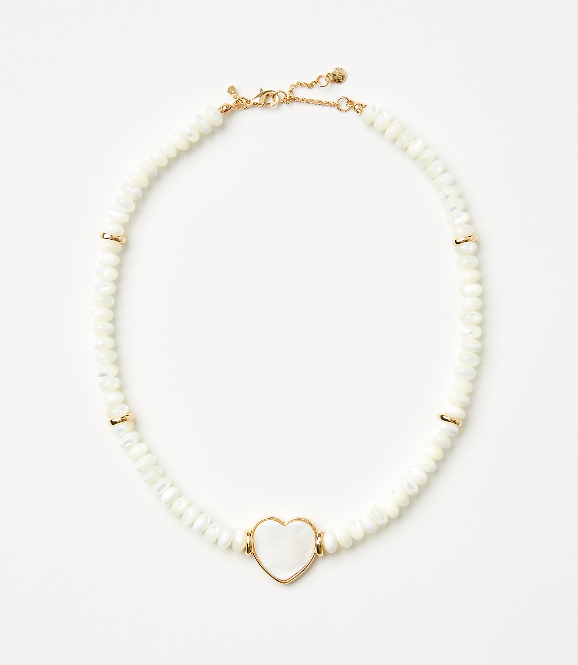 Mother Of Pearl Heart Beaded Statement Necklace