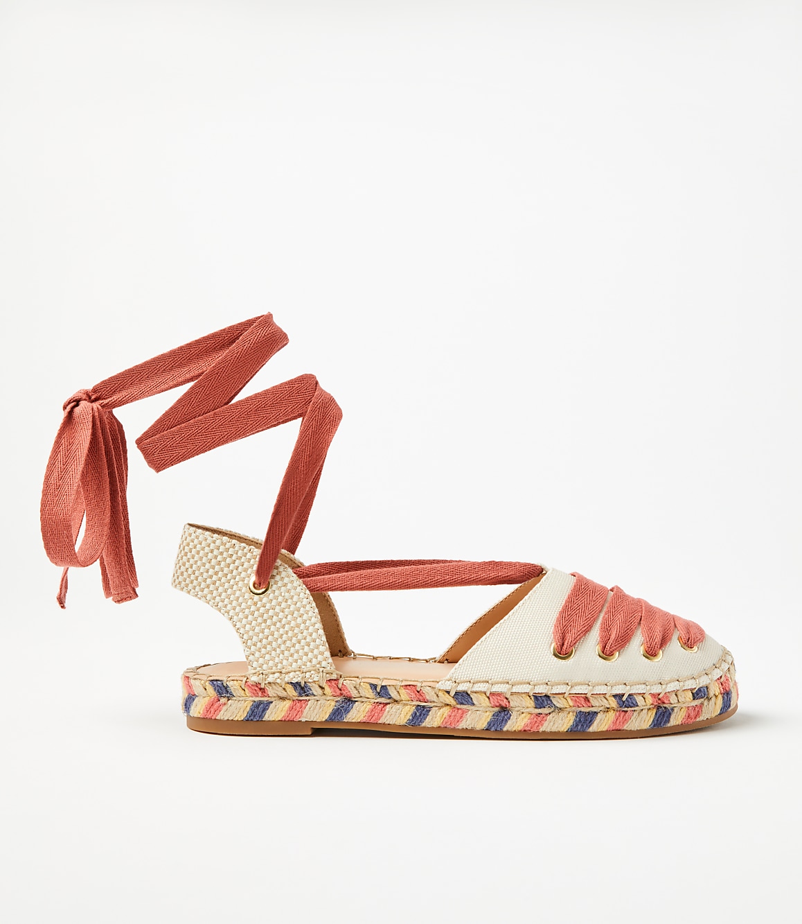 Lace Up Flat Espadrilles