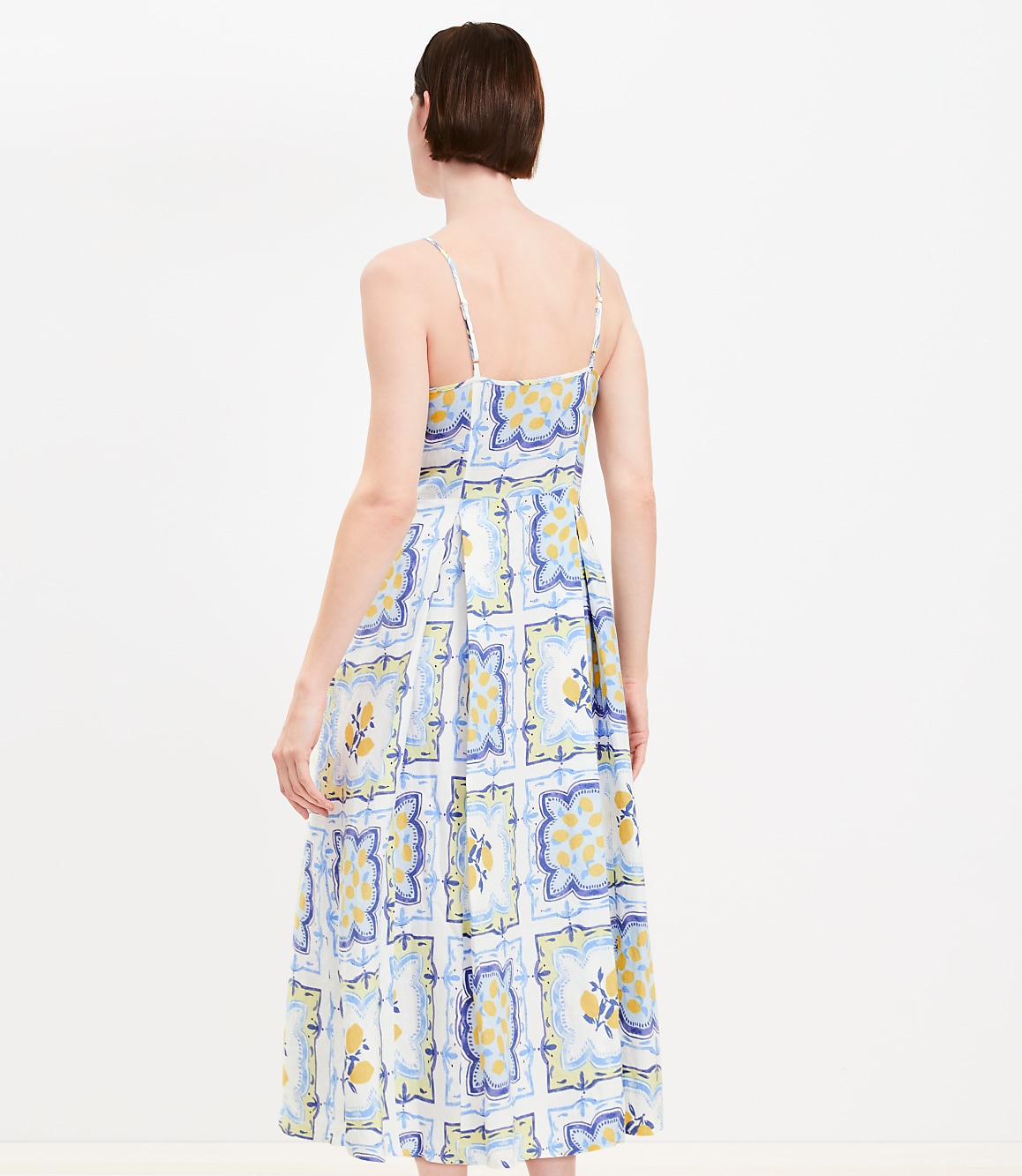 Lemon Linen Blend Strappy Maxi Pocket Dress