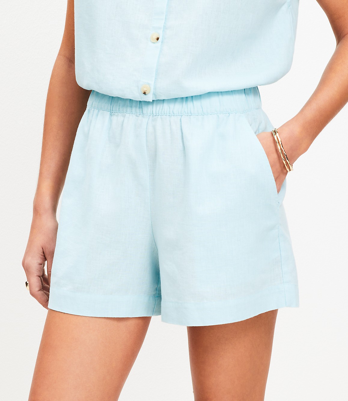 LOFT Beach Linen Cotton Shorts