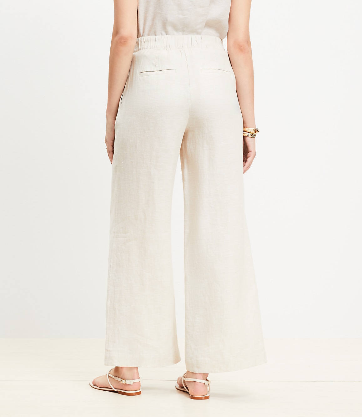 Pull On Wide Leg Pants in Linen