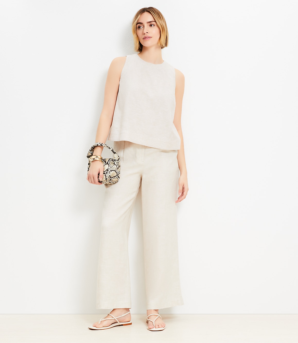Pull On Wide Leg Pants in Linen