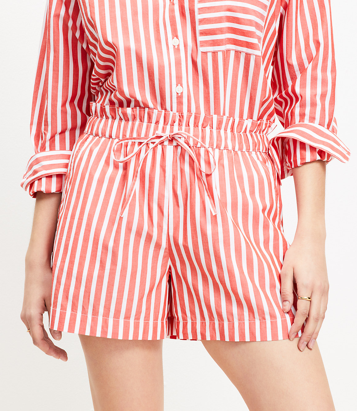 Breezy Shorts in Striped Poplin