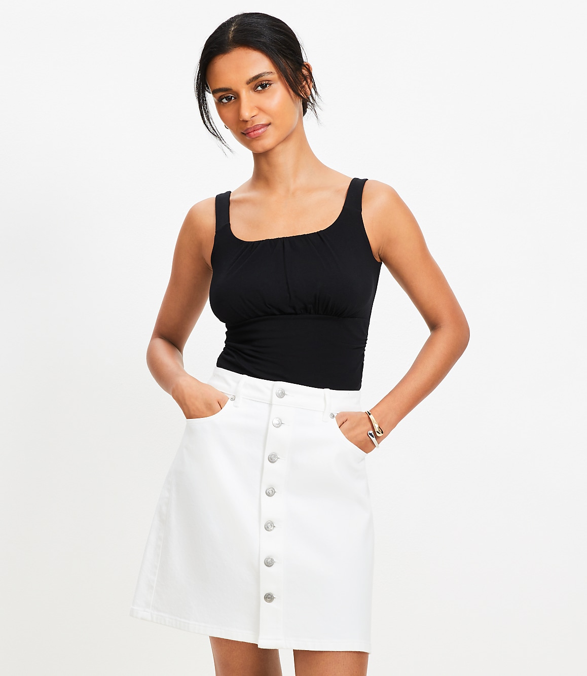 Ruched Empire Waist Tank Top